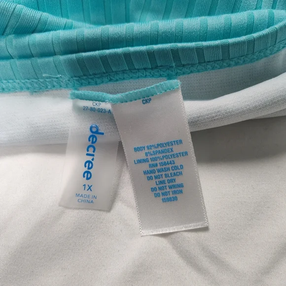 Decree Turquoise Ribbed Tankini - Picture 3 of 6